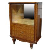 Jules Leleu French Art Deco Rosewood Marquetry Vitrine