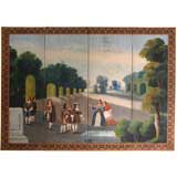 French painted paper screen