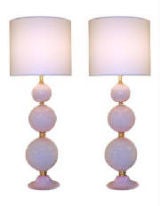 Pair of Pale Pink Murano Glass Lamps