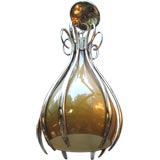 1950
s Brass 
Opaque Yellow Glass Hanging Lamp