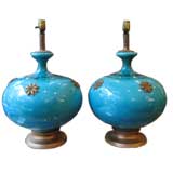 Pair of 1970
s Turquoise Table Lamps Pair of 1970
s Turquoise Table Lamps