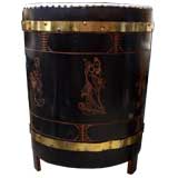 Black Laquer Oriental Drum Table