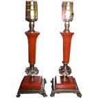 Vintage Pair of  Bakelite Boudoir Lamps