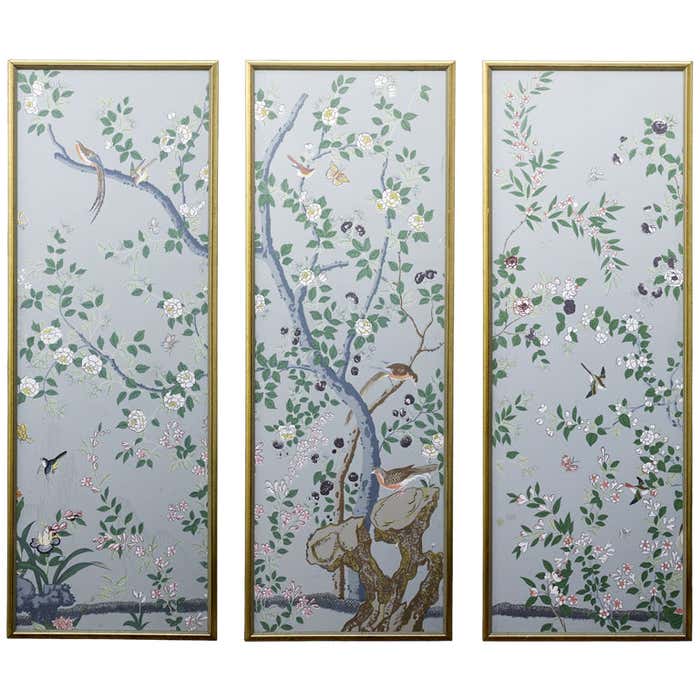 Hand-Painted Chinoiserie Wallpaper Panels at 1stDibs | chinoiserie ...