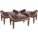 Three William IV Style Grain-Painted & Parcel Gilt Deco Benches