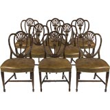 Set of 8 Mahogany Hepplewhite Style Dining Chairs