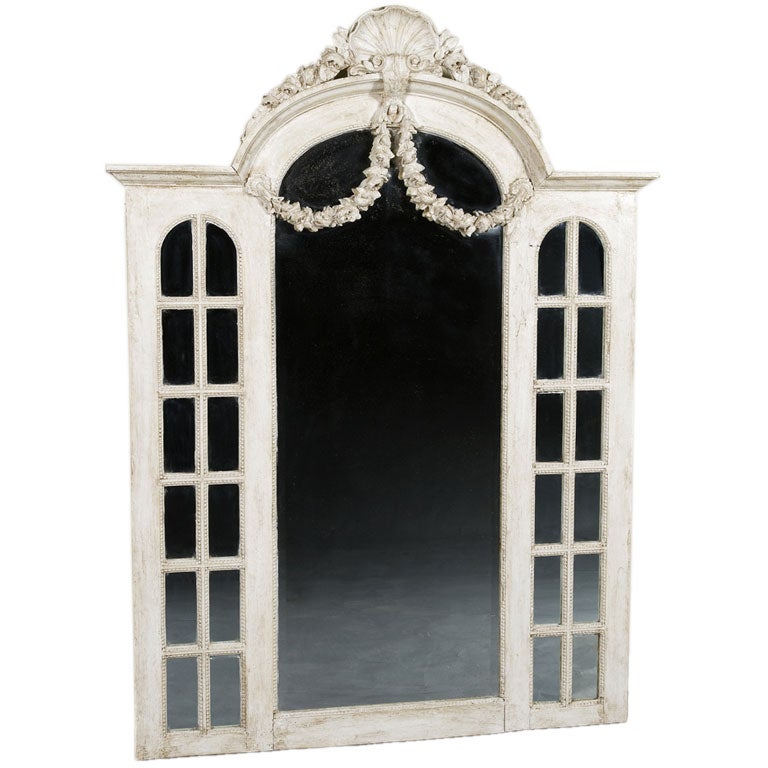 Large French 19th Century Painted Mirror