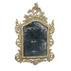 18th Century Italian Rococo Carved Wood Mirror