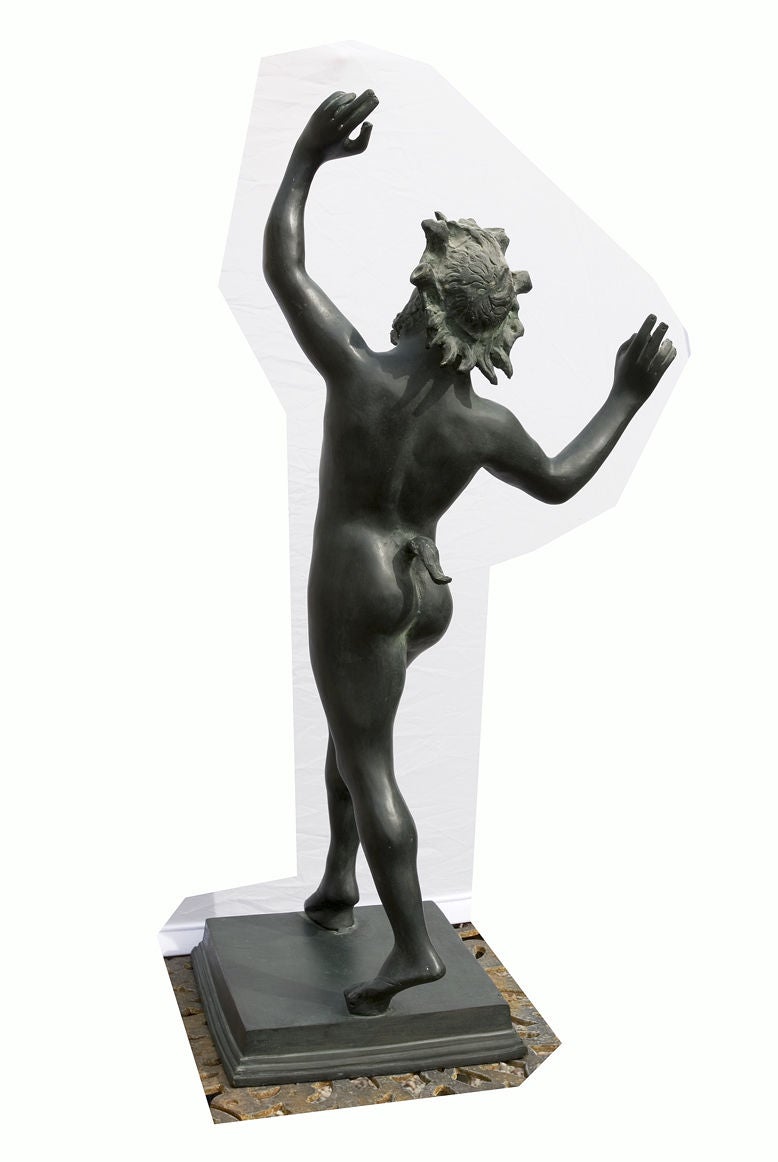 The classic sculpture of the Dancing Faun was originally found in Pompeii after it’s excavation during the 18th century. The sculpture became a staple of any Grand Tour of the 18th and 19th century. This large bronze sculpture has particularly fine