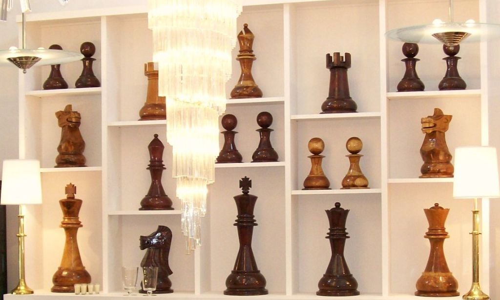 An Oversized Chess Set in Burled Wood 2