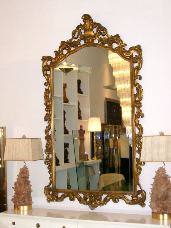 Gold Gilt Carved Wood Palatial Mirror