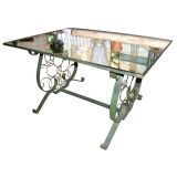 Vintage An Artistic Iron and Mirrored Table