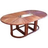 Vintage Gabriella Crespi "Rising Sun" Bamboo Dining Table (signed)