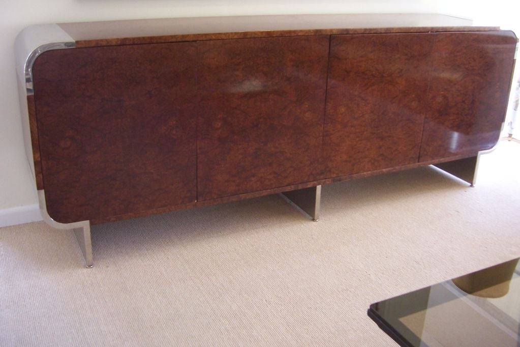 PRICE DISCOUNTED FOR 1STDIBS SATURDAY SALE – ONE WEEK ONLY.  NO ADDITIONAL DISCOUNTS, NO HOLDS.  ITEM WILL BE RETURNED TO REGULAR PRICING AFTER 7 DAYS.<br />
<br />
Extremely well crafted and heavy piece supported by three (3) polished steel legs