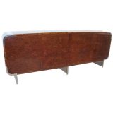 A Burled Walnut and Steel Sideboard by Irving Rosen  for Pace