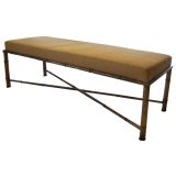 A Gilded Faux Bamboo Metal Bench