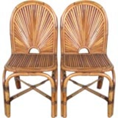Eight Gabriella Crespi "Rising Sun" Bamboo Dining Chairs 9