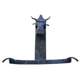 A Heavy Hammered Metal Bull Motif Coat Rack