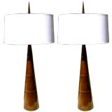 A Pair of Cone Shaped Table Lamps