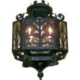 An Oversized Tole Black Hanging Lantern