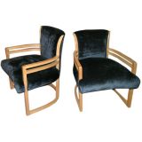 A Pair of Petroleum Black Armchairs