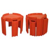 Two Sets of Plastic Nesting Tables by Kartel