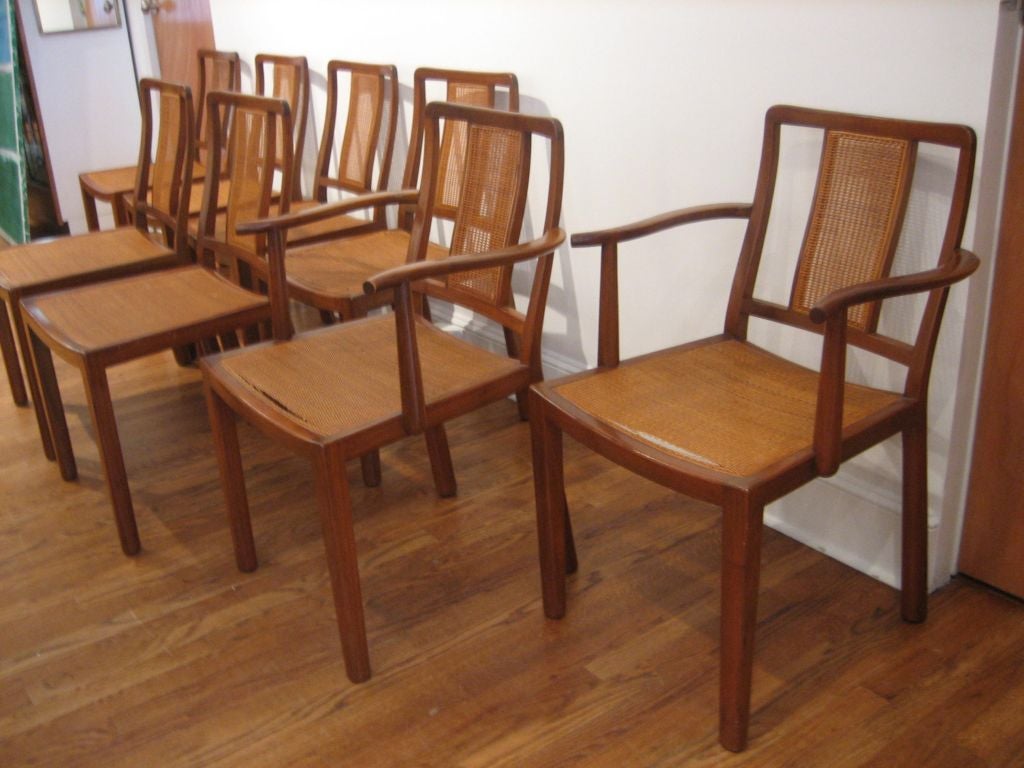 Set of Eight Dining Chairs Designed by Edward Wormley for Dunbar