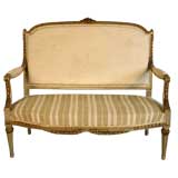A Fine Louis XVI Style Carved & Giltwood Settee