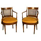 A Fine Pair of Late George III Painted & Decorated Armchairs
