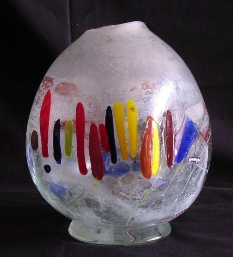 Unique Glass Vase Metropolis by Angelo Rinaldi