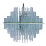 Three Tier Glass Rod Chandelier