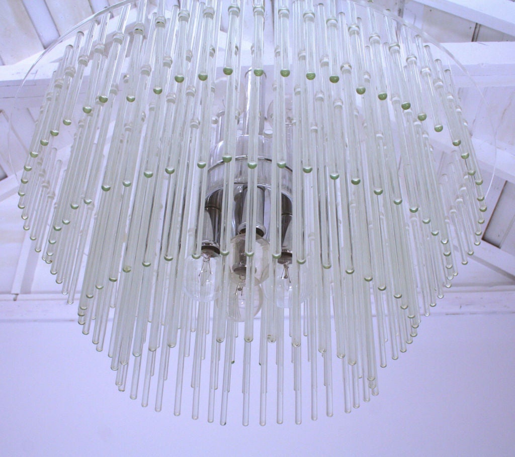 Three Tier Glass Rod Chandelier 1