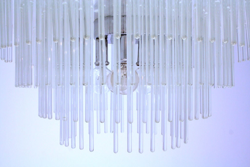 Three Tier Glass Rod Chandelier 2