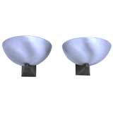 Pair of Brushed Aluminum Sconces by Kurt Versen