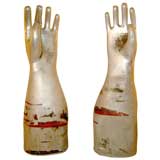 Retro Pair of aluminum glove molds