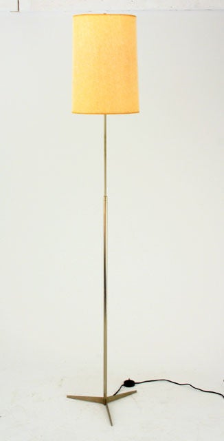 Minimal Modern Telecsoping Nessen Floor Lamp with Original Shade