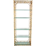 Vintage Gilt Iron Bamboo form Etagere