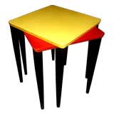 Fran Hosken : ensemble de 2 tables empilables peintes