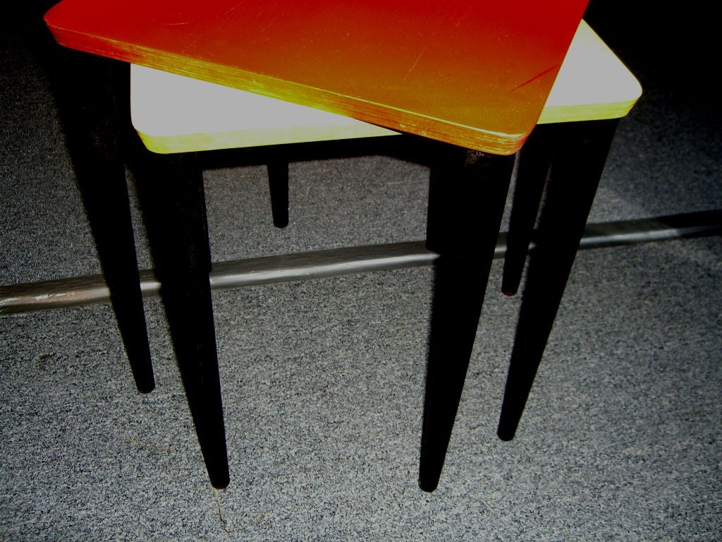 Mid-20th Century Fran Hosken set of 2 painted stacking tables