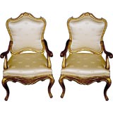 Vintage Beautiful pair of generously sized Italian armchairs