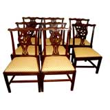 Antique Set of eight Georgian chippendale chairs assembled set