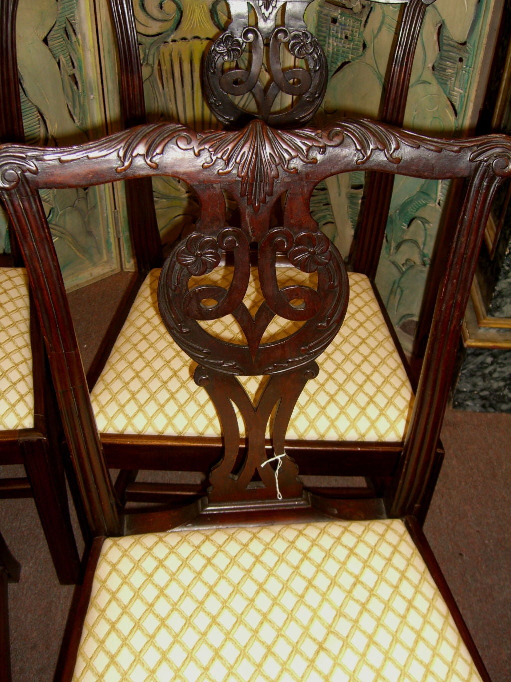 18th Century and Earlier Set of eight Georgian chippendale chairs assembled set