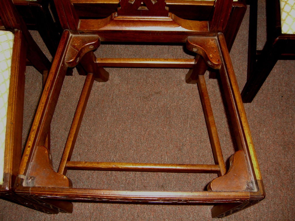 Set of eight Georgian chippendale chairs assembled set 2