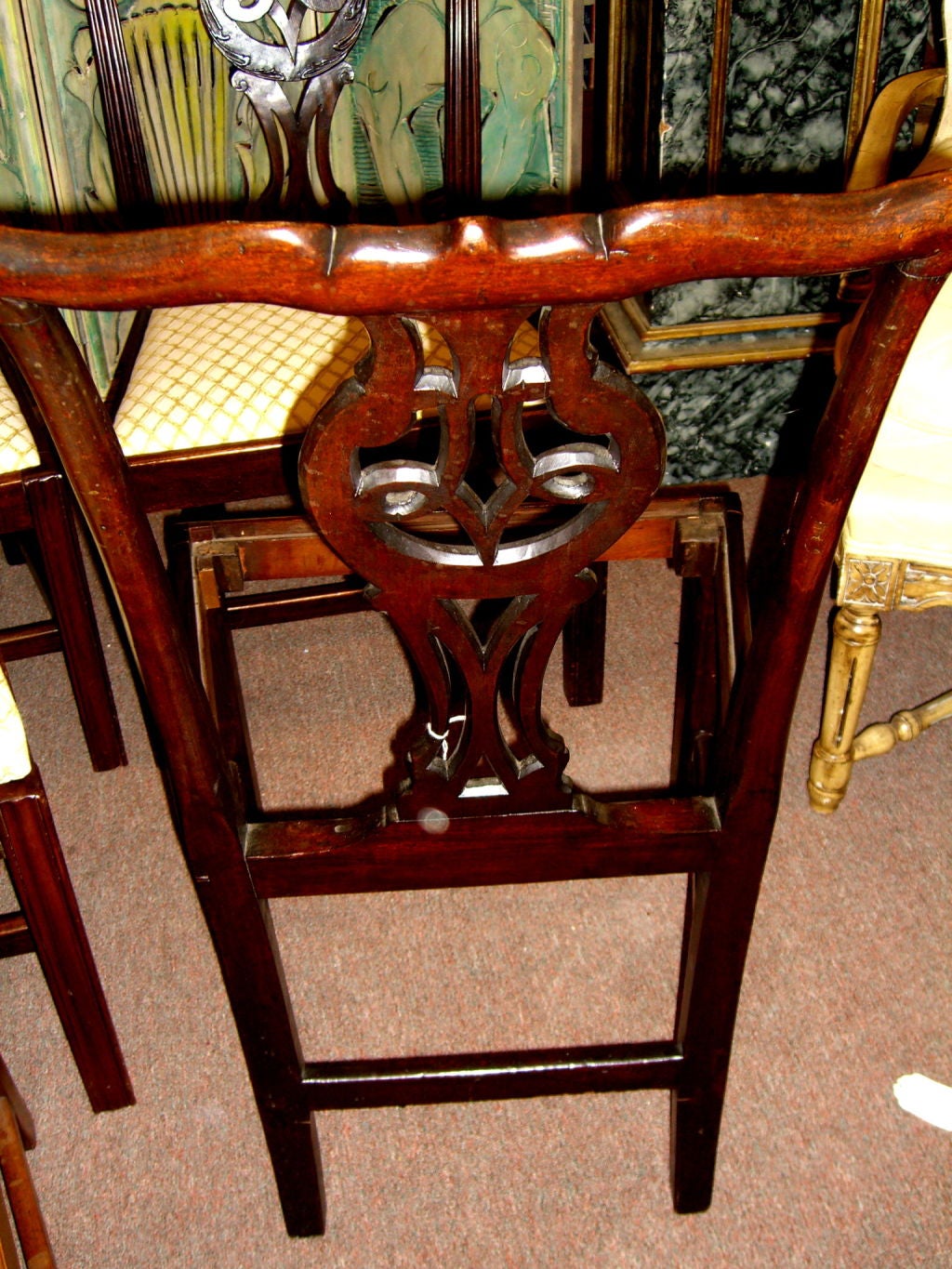 Set of eight Georgian chippendale chairs assembled set 4