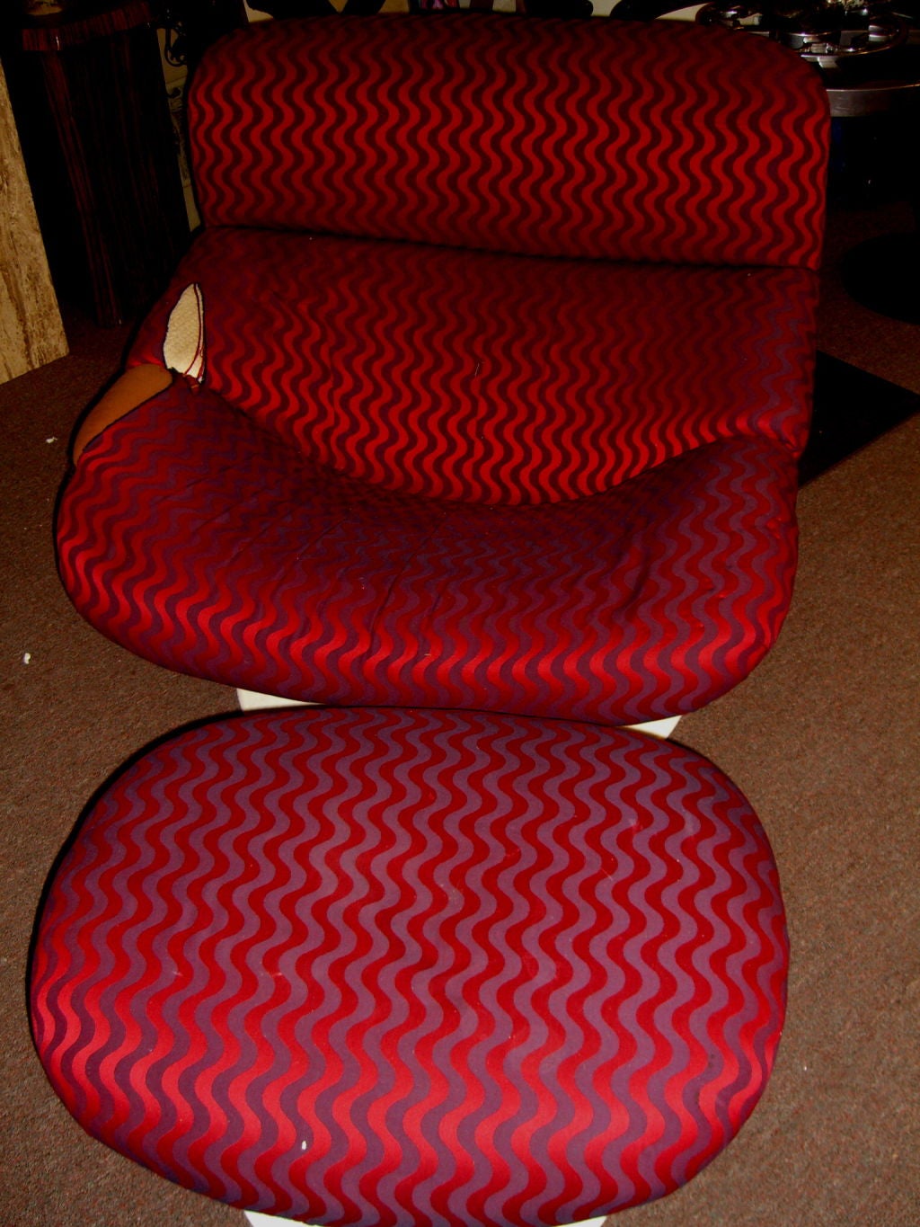 Rare oversized Geoffrey Harcourt for Artifort chair & Ottoman