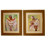 A pair of watercolors by well listed artist Vicente Crystellys