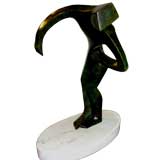 Cubist female figural bronze by Henry Cliffe