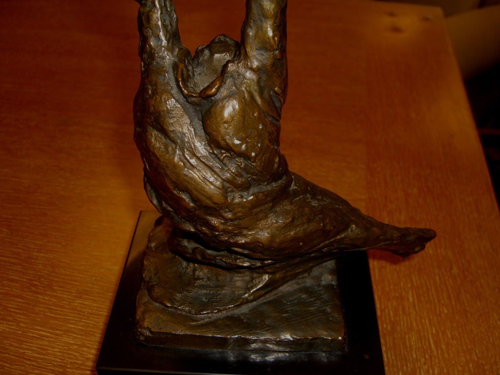 Early absract bronze mother & daughter Modern Art Foundry