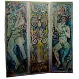 Robert Lohman Carved wood screen Adam & Eve
