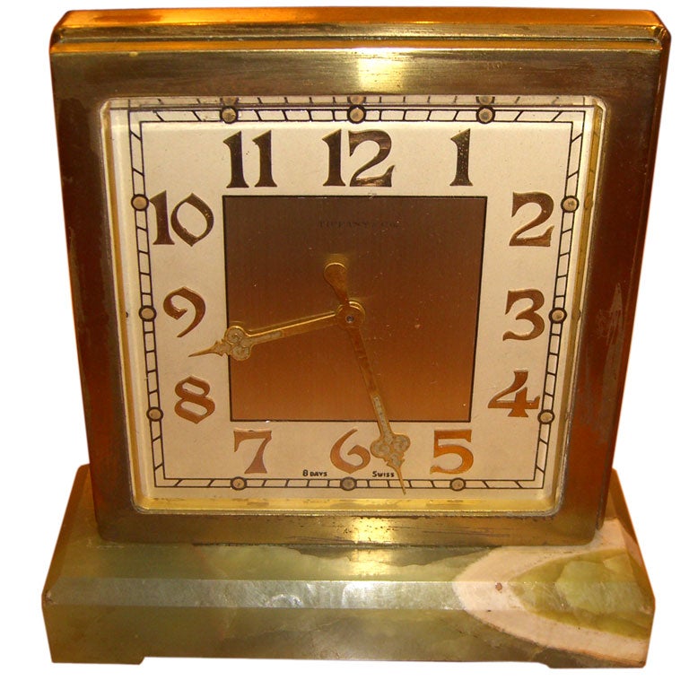 Rare 2 sided Art Deco Tiffany & Co partner's desk clock